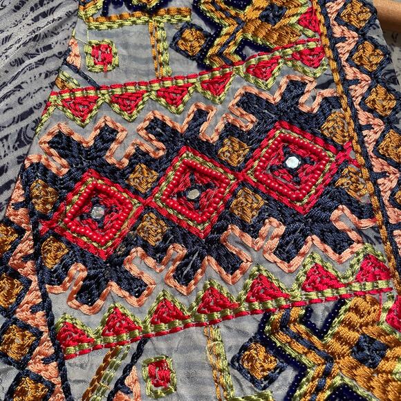 Bhanuni by Jyoti Embroidered Dress | Boho Peasant Style, Silky Viscose NWOT, S - Picture 4 of 8